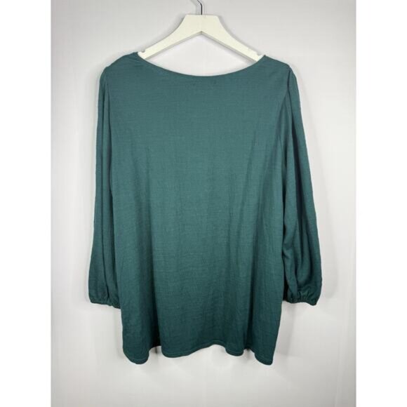 Max Studio Top Womens 2X Green Balloon Sleeves Pullover NEW Holiday Office - Picture 5 of 12